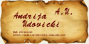 Andrija Udovički vizit kartica